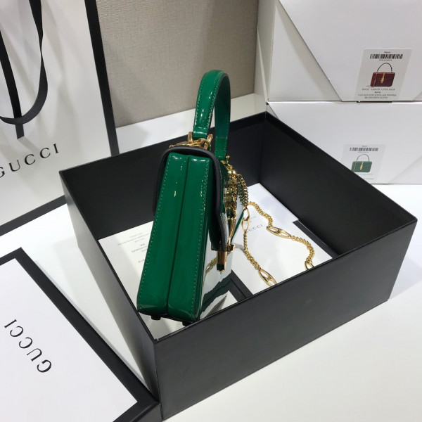 G*u*i sylvie 1969 patent leather mini top handle bag