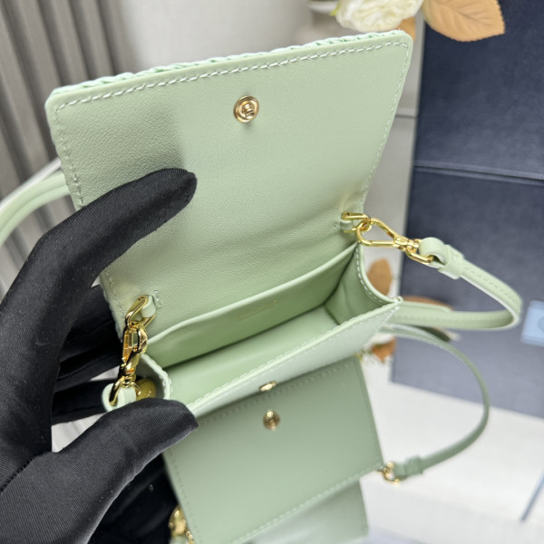 Pra*a cardholder with shoulder strap and crystals