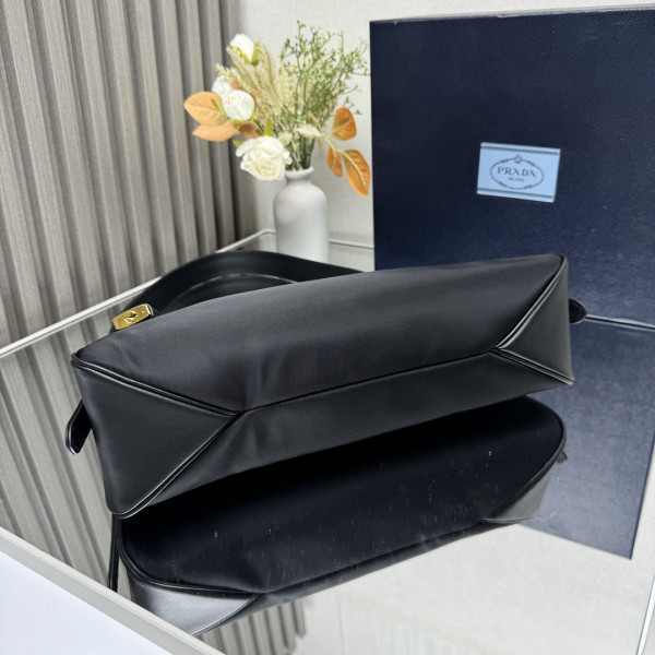 Pra*a aimée large re-nylon shoulder bag with padlock