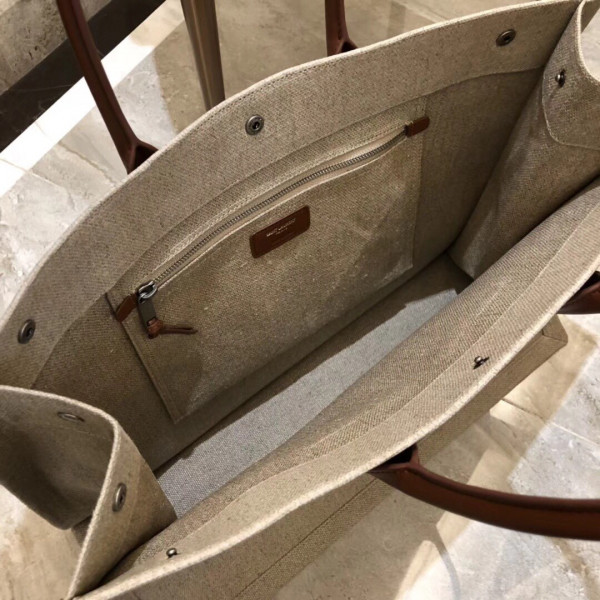 Y*L rive gauche tote bag in printed linen and leather